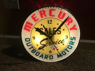 Rare Mercury Outboard Motors 1940s Pam Advertising Clock Sign