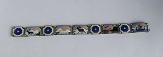 Norwegian David Andersen Gilded Silver 925s Enamel Bracelet Bear Moose Ship 2