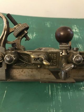 Vintage STANLEY No 45 Combination Plane,  with 19 Cutters 8