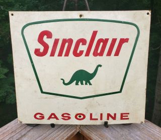Vintage Sinclair Gasoline Sign Tin Metal Dino Dinosaur