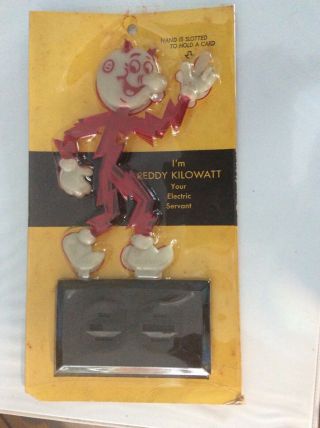 Vintage Reddy Kilowatt Card Holder - On Card,  Box