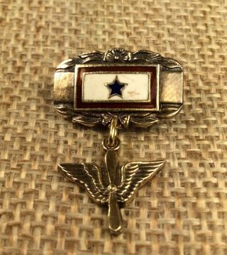 Wwii Sterling Silver Us Army Air Corps Propellar Wings Pin