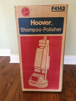 Vintage Hoover Model F4143 Floor Shampoo Polisher Tank Brushes Pads