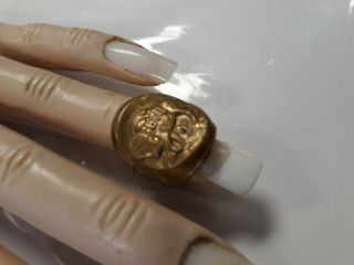 Vintage 1950 ' s BUFFALO BILL JR RING Childs Metal Western Frontier Toy Premium 4