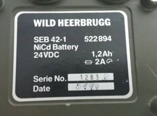 VINTAGE WILD HEERBRUGG NICD BATTERY 24V SEB 42 - 1 - 7