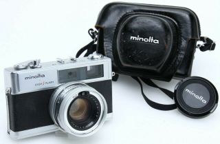 Minolta Hi - Matic - 9 Easy Flash Film Camera.  Rokkor - Pf 45mm F1.  7 Vintage 381390