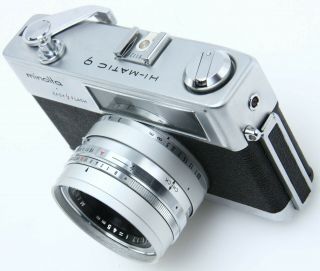Minolta HI - MATIC - 9 Easy Flash Film Camera.  Rokkor - PF 45mm f1.  7 Vintage 381390 3
