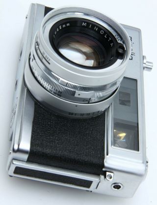 Minolta HI - MATIC - 9 Easy Flash Film Camera.  Rokkor - PF 45mm f1.  7 Vintage 381390 8
