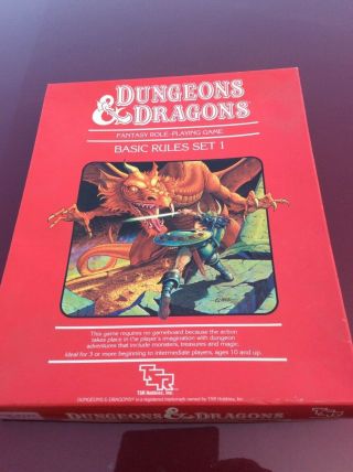 Vtg 1983 Dungeons And Dragons Basic Red Box Set 1 Tsr Dice & Crayon