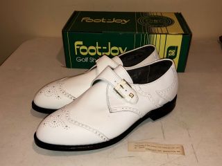 Nib Vintage Footjoy Classics Mens Golf Shoes 57539 White 13d Calfskin Usa