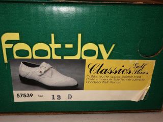 NIB VINTAGE Footjoy Classics Mens Golf Shoes 57539 White 13D Calfskin USA 2
