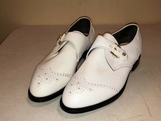 NIB VINTAGE Footjoy Classics Mens Golf Shoes 57539 White 13D Calfskin USA 3