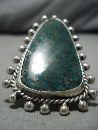 Remarkable Vintage Navajo Spiderweb Turquoise Sterling Silver Ring