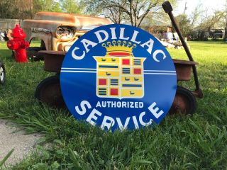 Antique Vintage Old Style Cadillac Sign