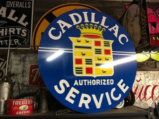 Antique Vintage Old Style Cadillac Sign 4