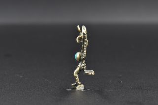 Vintage Birdman Native American Turquoise Sterling Silver Charm 925 Thunderbird 3