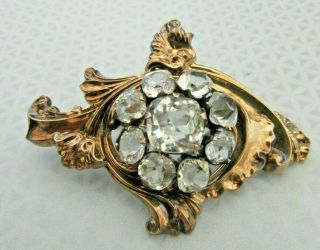 Antique Victorian Edwardian Sterling Silver & Asscher Paste Recoco Style Brooch