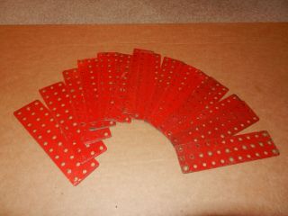 15 A C Gilbert Erector " Mf " 1 X 5 Inch Baseplates,  Red,  1930 