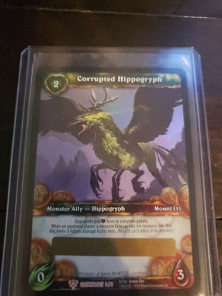 World Of Warcraft Tcg Corrupted Hippogryph Unscratched Loot Card - Rare,