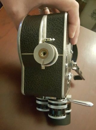 Vintage PAILLARD BOLEX H16 16mm SWISS Movie Camera 3 lens CASE & INCIDENT LIGHT 10