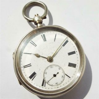 Fully 1889 Silver Fusee Pocket Watch By J.  N.  Masters