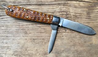 Schrade Cut Co Walden NY Vintage Bone Handle Jack Knife 2