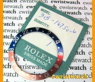 Vintage Rolex GMT Master Bezel Insert 1675 16750 Faded Pepsi Fat Font 3