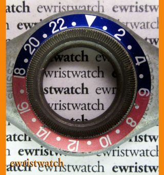 Vintage Rolex GMT Master Bezel Insert 1675 16750 Faded Pepsi Fat Font 7