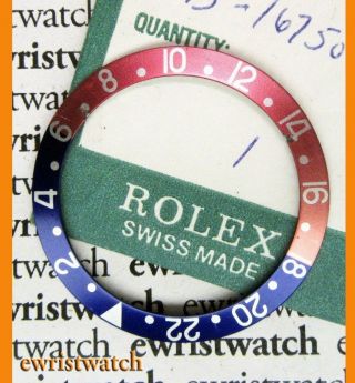 Vintage Rolex GMT Master Bezel Insert 1675 16750 Faded Pepsi Fat Font 9