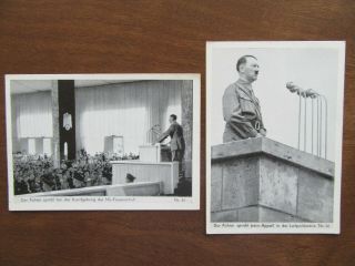 2 German Post Cards With Hitler World War Ii Wwii