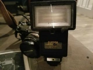COMPLETE Vintage Olympus OM - 10 35mm Film Camera Bundle 3 Lenses,  flash, 7