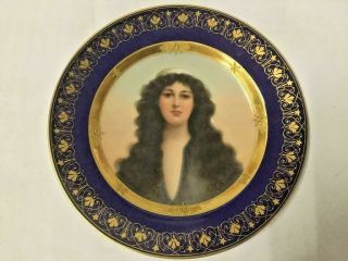 Antique Vintage Royal Vienna Cabinet Plate “ruth” Beehive Mark 9.  5 “ Gold