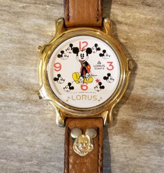 Rare Vintage Mickey Mouse By Lorus " V422 - 0011r2 " Musical Watch 2 Songs