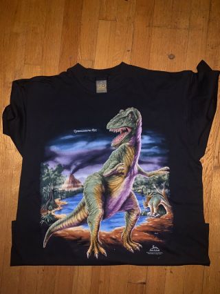 Vintage 3d Emblem T Shirt T - Rex Rare 3d Emblem Deadstock