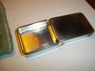 ANTIQUE STERLING SILVER TIFFANY AND CO.  PILL BOX WITH BAG 3