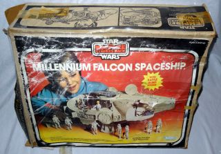 Star Wars Vintage Millennium Falcon Vehicle & Box Empire Strikes Back Esb 1979