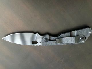 Rare Strider Pt Knife.  Tiger Striped Blade.  Anodized Titanium Scale/clip