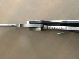 RARE Strider PT Knife.  Tiger Striped blade.  Anodized titanium scale/clip 3