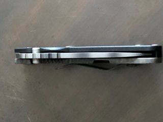 RARE Strider PT Knife.  Tiger Striped blade.  Anodized titanium scale/clip 4