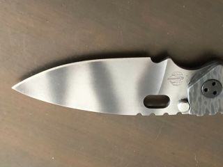 RARE Strider PT Knife.  Tiger Striped blade.  Anodized titanium scale/clip 7