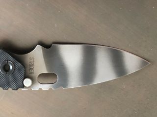 RARE Strider PT Knife.  Tiger Striped blade.  Anodized titanium scale/clip 8