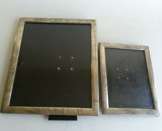 2 Chinese Export Silver Picture Frame Sterling Silver Hong Kong China Bamboo