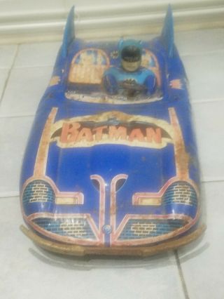 ASC Aoshin Batmobile JAPANESE Tin friction toy Superhero Batman DC comics Rare 4