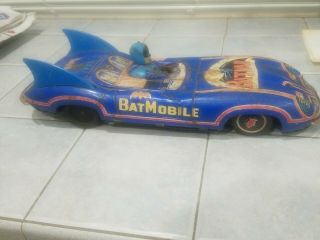 ASC Aoshin Batmobile JAPANESE Tin friction toy Superhero Batman DC comics Rare 7