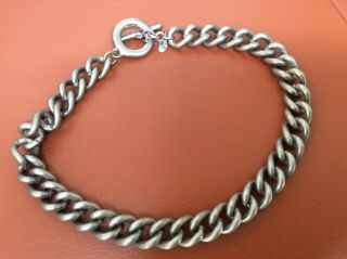 Vtg Carolee 173gr Silver Cuban Link Chain Big Bold Choker Necklace Toggle Clasp