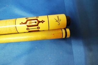 RARE Meucci PP - 4 Pearl Inlaid Pool Cue With Red Dot Shaft (double case predator) 3