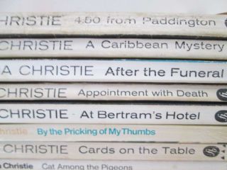 Agatha Christie 35 Vintage Fontana Paperbacks with white spines Marple,  Poiroit 2