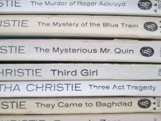 Agatha Christie 35 Vintage Fontana Paperbacks with white spines Marple,  Poiroit 7