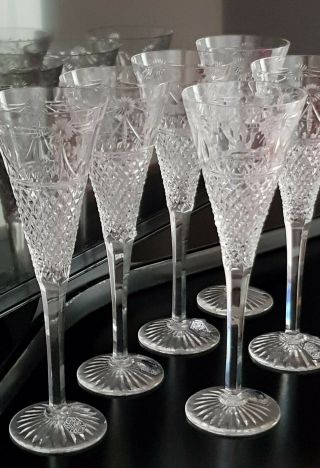 Rare Stuart Crystal Beaconsfield 6 Champagne Flutes - England