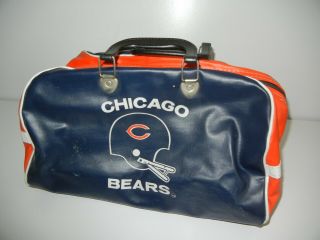 Vtg 70s 80s Chicago Bears Team Helmet Nfl Football Gym Bag Athletic Travel Game
